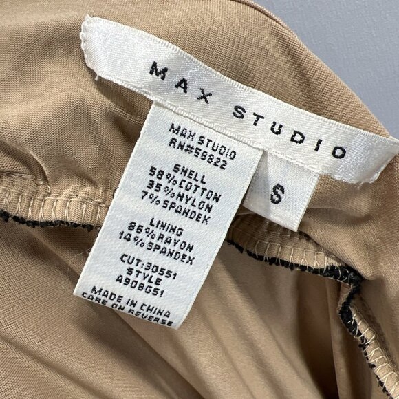 Max Studio Sheath Dress Small Black Nude Lace Stretch Ruffle V-Neck Whimsygoth - Picture 2 of 8